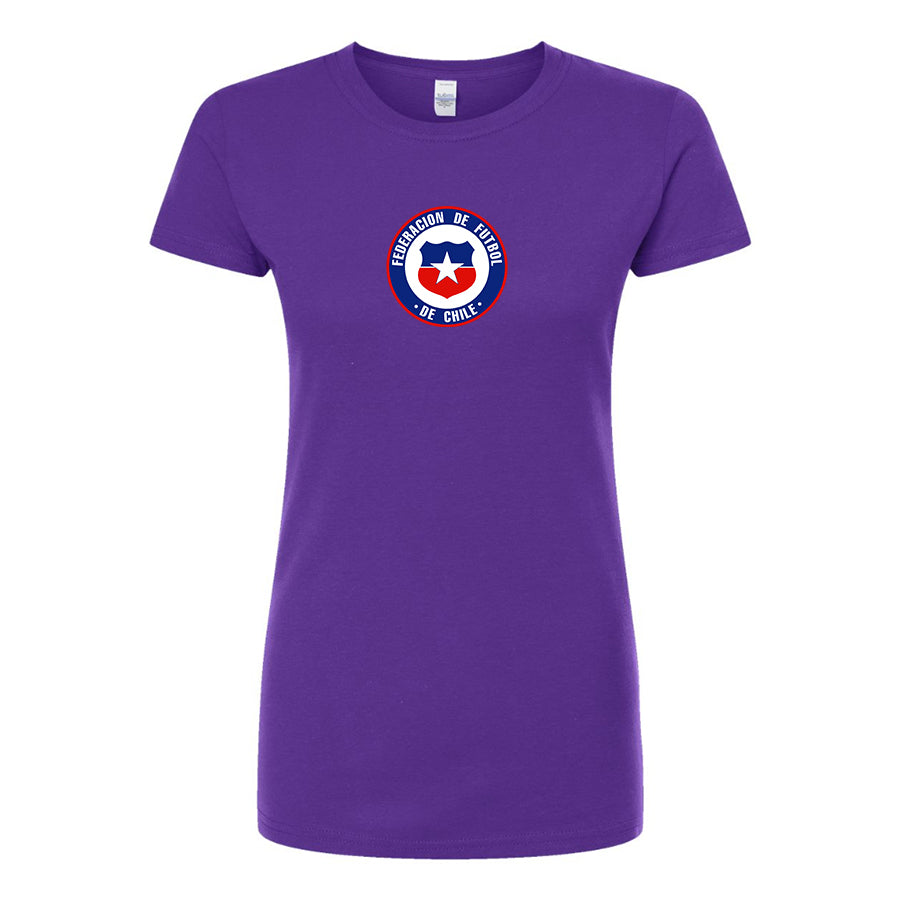 Women's Chile National Soccer Team Round Neck T-Shirt
