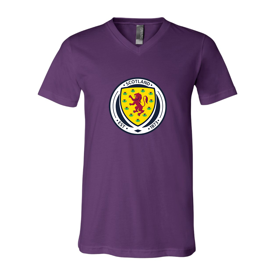 Men’s Scotland National Soccer Team - BELLA + CANVAS - Jersey V-Neck Tee - 3005