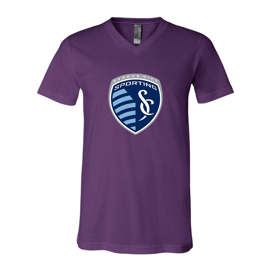 Men’s Sporting Kansas City FC - BELLA + CANVAS - Jersey V-Neck Tee - 3005