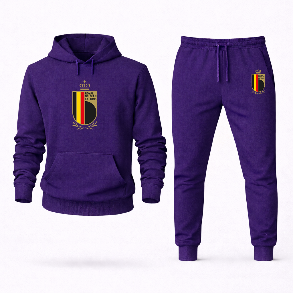 Men's Belgium National Soccer Team Logo Hoodie Joggers Set