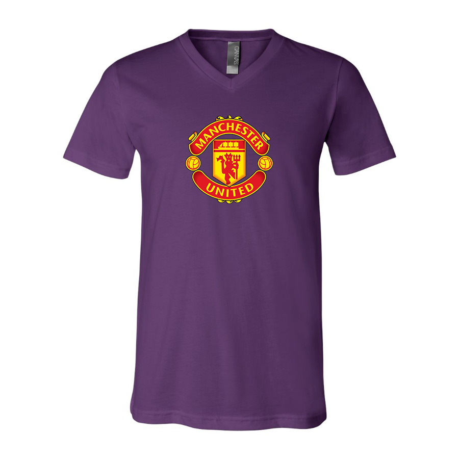 Men’s Manchester United Soccer - BELLA + CANVAS - Jersey V-Neck Tee - 3005