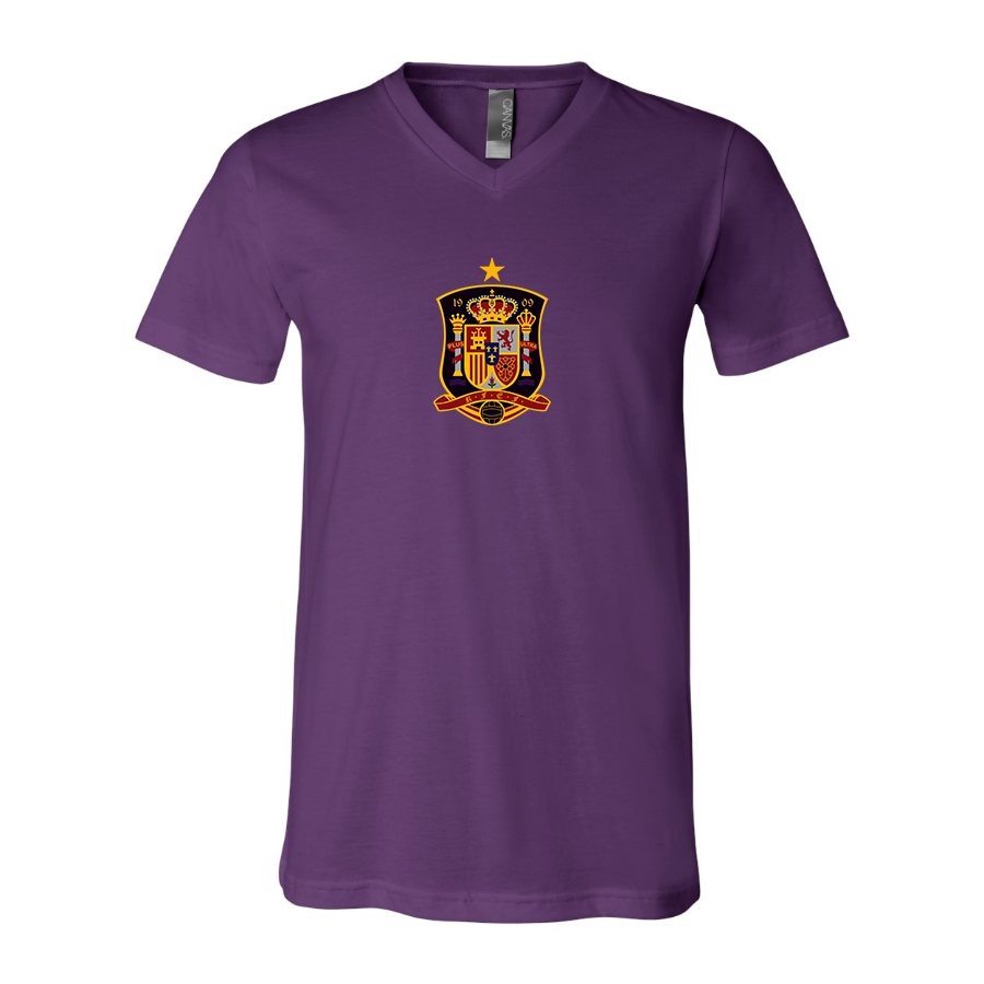 Men’s Spain National Soccer Team - BELLA + CANVAS - Jersey V-Neck Tee - 3005