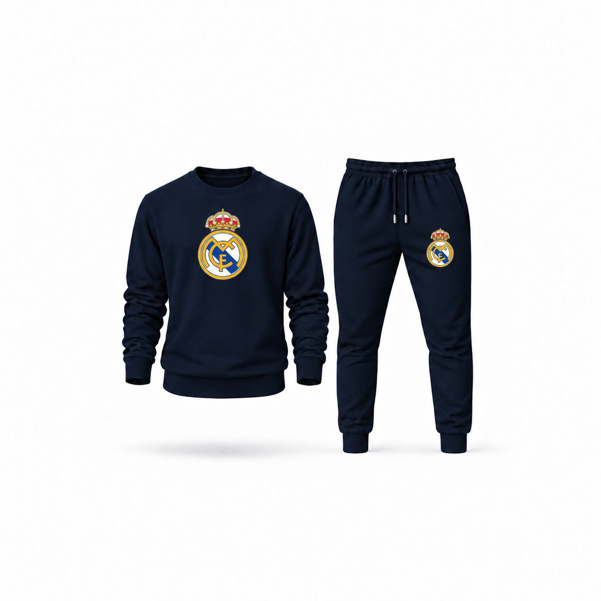 Men's Real Madrid Soccer Sweatshirt Joggers Set | Color: Navy | Main