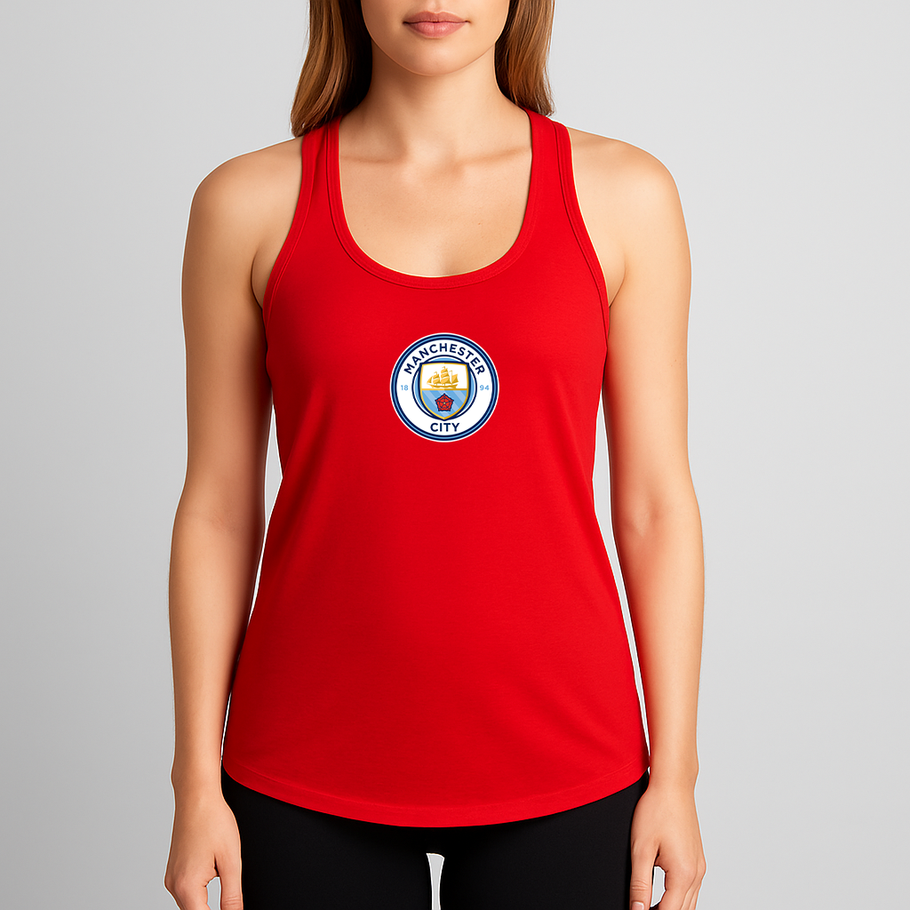 Women's Manchester City Soccer Racerback Tank Top