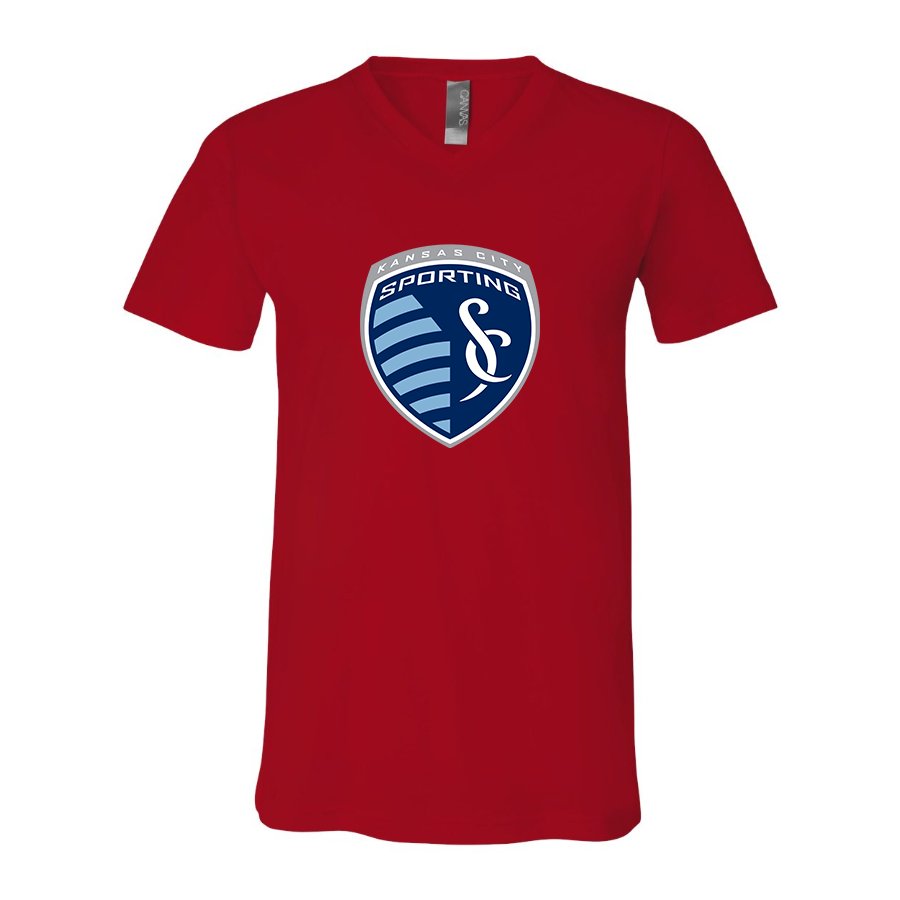 Men’s Sporting Kansas City FC - BELLA + CANVAS - Jersey V-Neck Tee - 3005