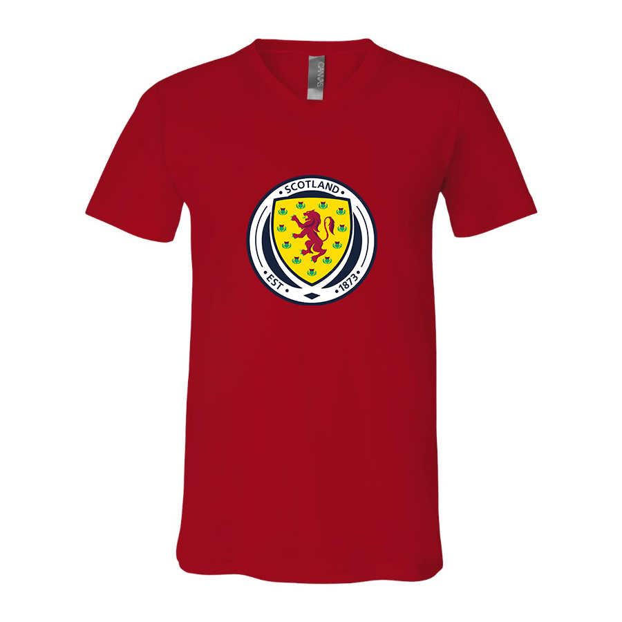 Men’s Scotland National Soccer Team - BELLA + CANVAS - Jersey V-Neck Tee - 3005