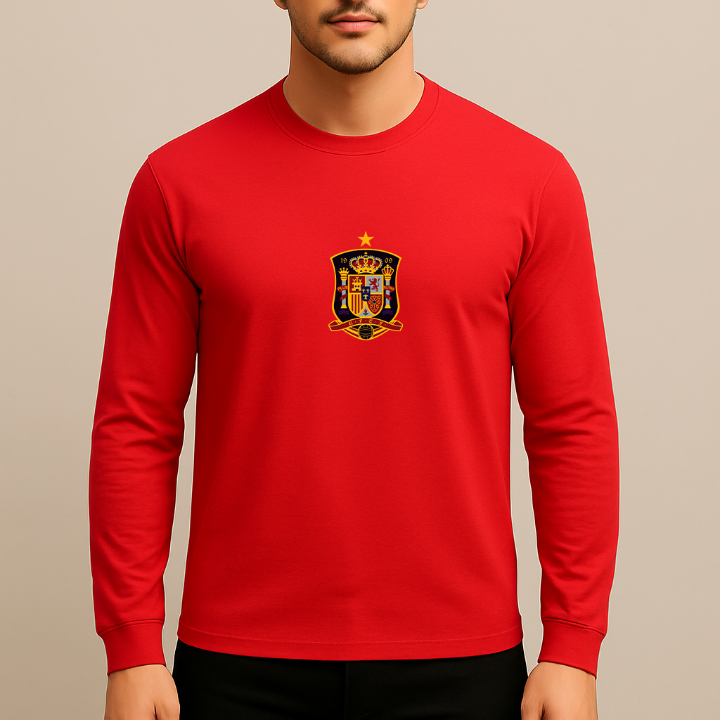 Men's Spain National Soccer Team Long Sleeve T-Shirt
