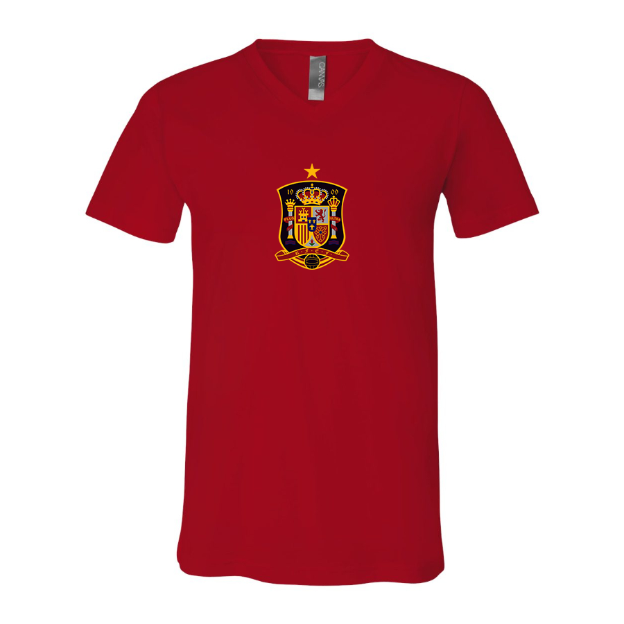 Men’s Spain National Soccer Team - BELLA + CANVAS - Jersey V-Neck Tee - 3005