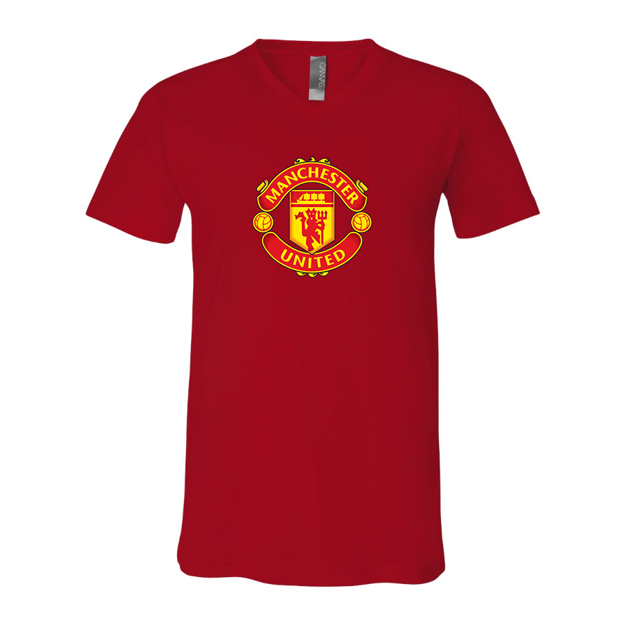 Men’s Manchester United Soccer - BELLA + CANVAS - Jersey V-Neck Tee - 3005