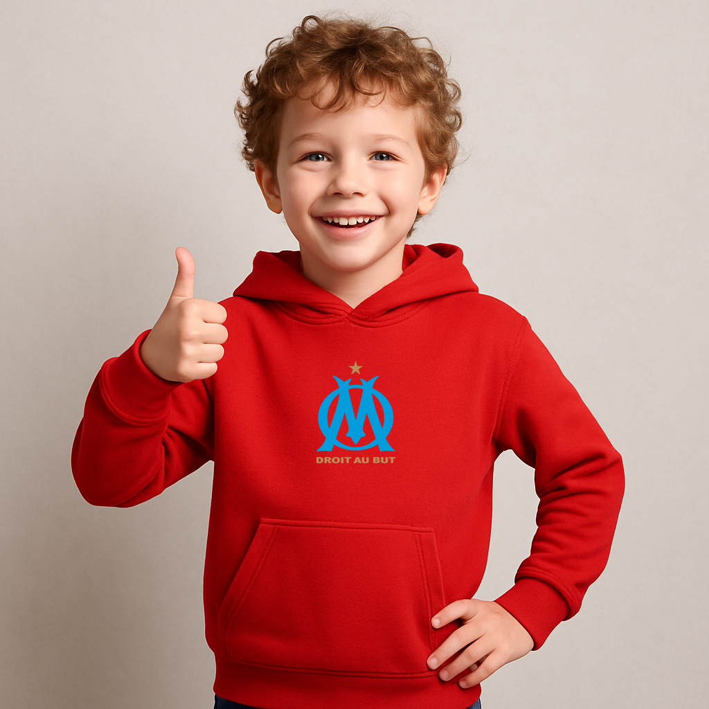 Youth Kids Olympique de Marseille FC Pullover Hoodie