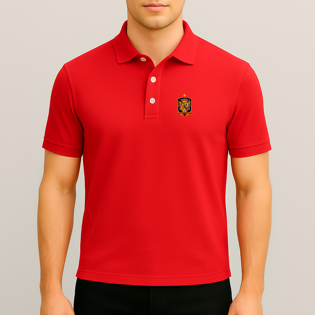 Men's Spain National Soccer Team Dry Blend Polo