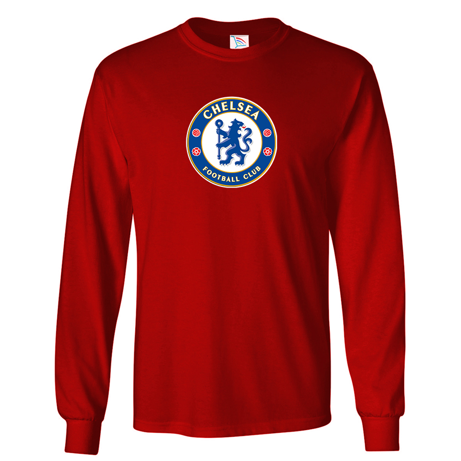 Men's Chelsea Soccer Cotton Long Sleeve T-Shirt