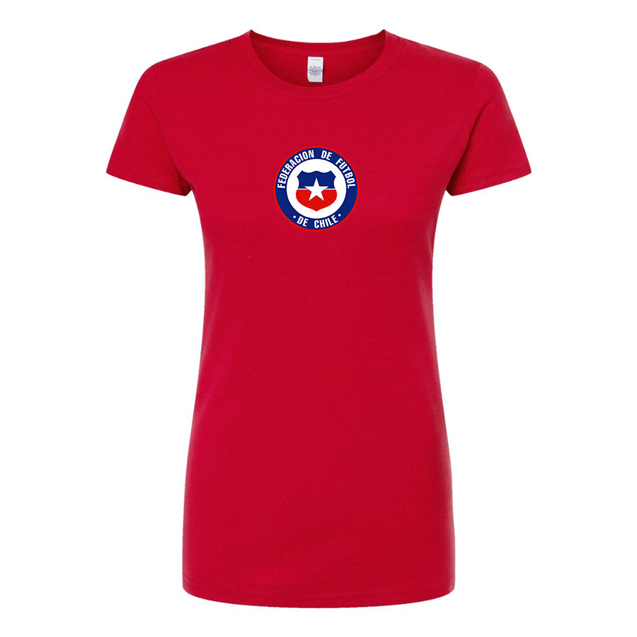 Women's Chile National Soccer Team Round Neck T-Shirt