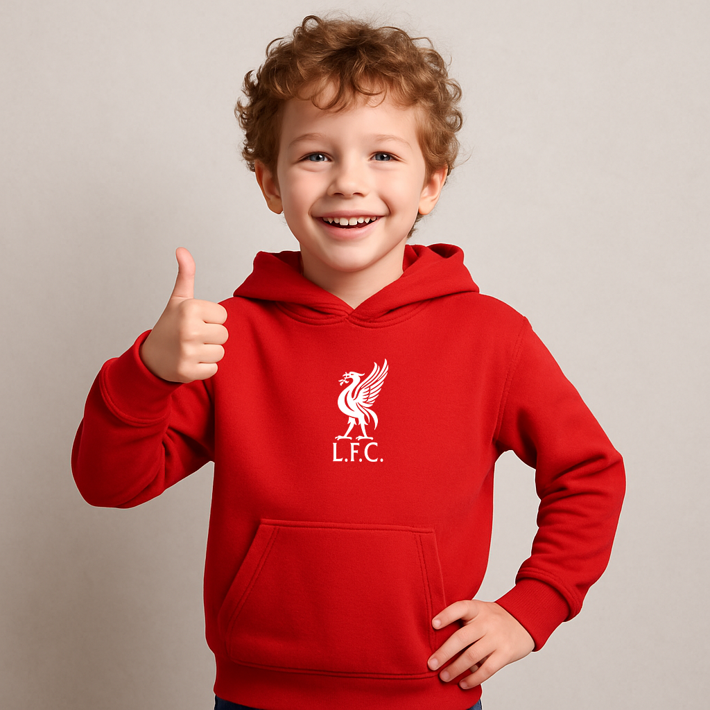 Youth Kids Liverpool L.F.C. Soccer Pullover Hoodie