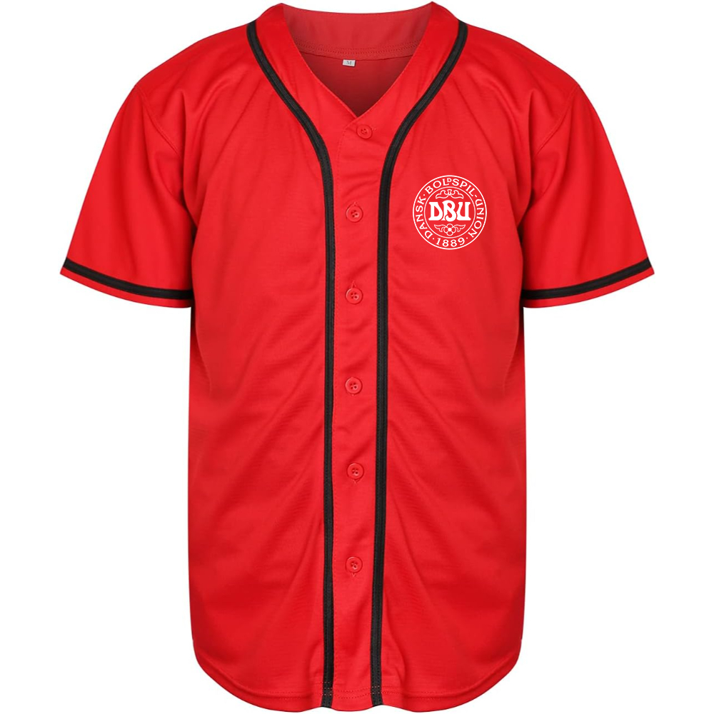 Men's Denmark Soccer Baseball Jersey