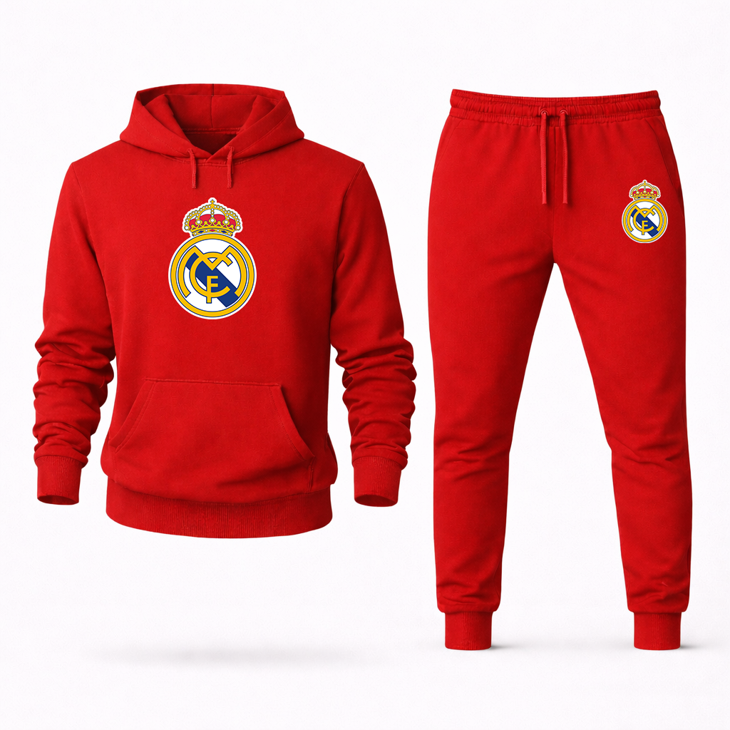 Men’s Real Madrid Soccer Logo Hoodie Joggers Set
