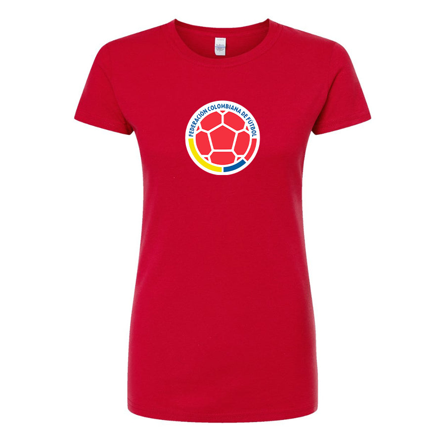 Women's Colombia National Soccer Team Round Neck T-Shirt