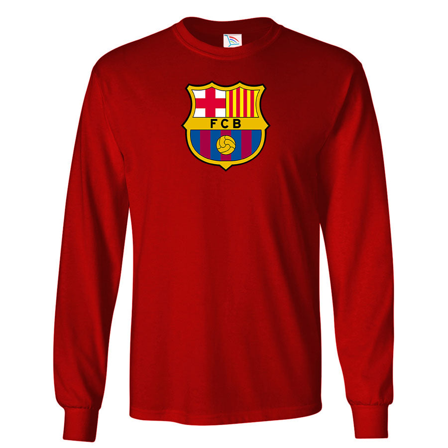 Men's F.C. Barcelona Soccer Cotton Long Sleeve T-Shirt