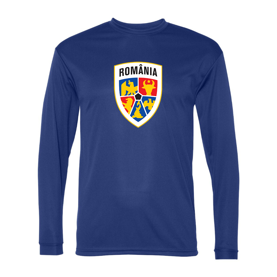 Men’s Romania National Soccer Team - C2 Sport - Performance Long Sleeve T-Shirt - 5104