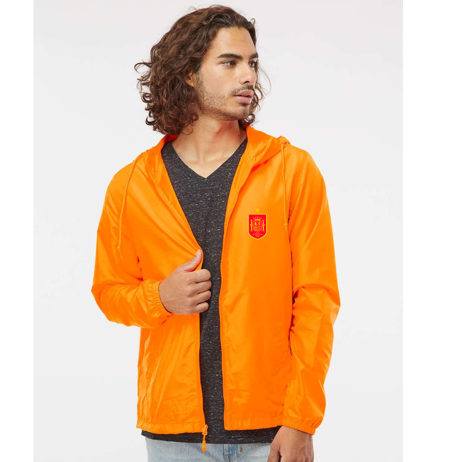 Men’s Spain Red Logo National Soccer Team - Independent Trading Co. - Lightweight Windbreaker Full-Zip Jacket - EXP54LWZ