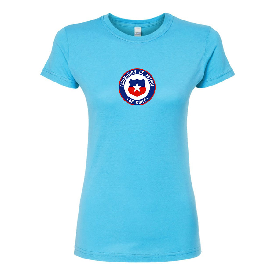 Women's Chile National Soccer Team Round Neck T-Shirt