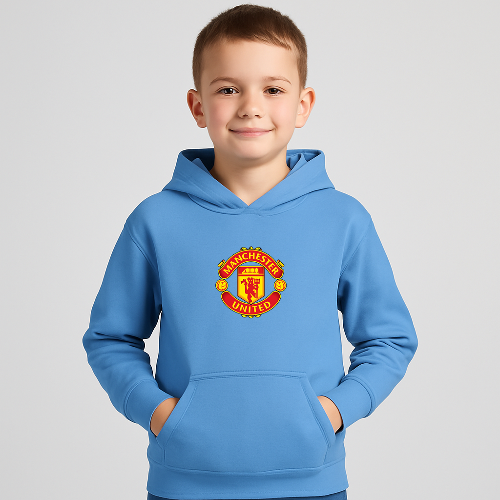 Youth Kids Manchester United Soccer Pullover Hoodie