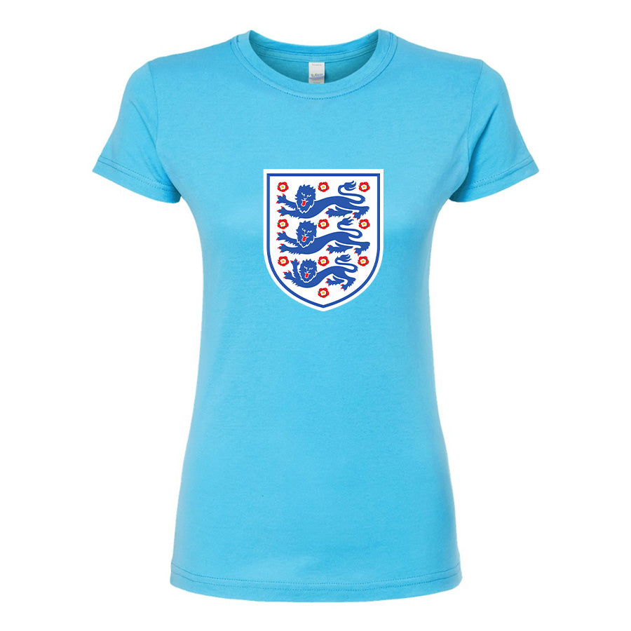 Women's England National Football Team Round Neck T-Shirt