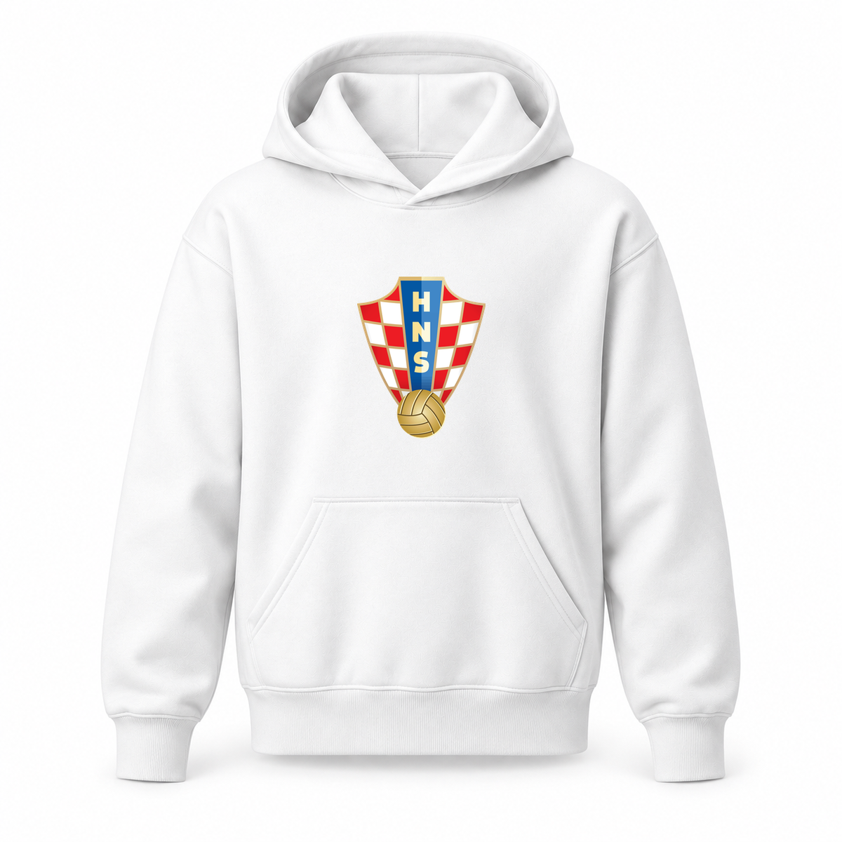 Youth Kids Croatia National Soccer Team Pullover Hoodie | Color: White | Original artwork on Drive garment