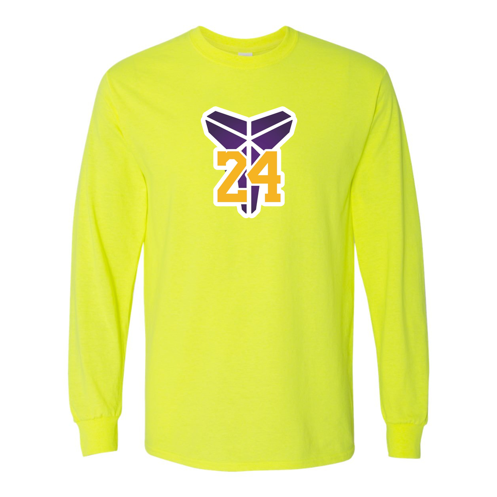 Men's Kobe Bryant Mamba 24 Cotton Long Sleeve T-Shirt | Color: Safety Green | Original artwork