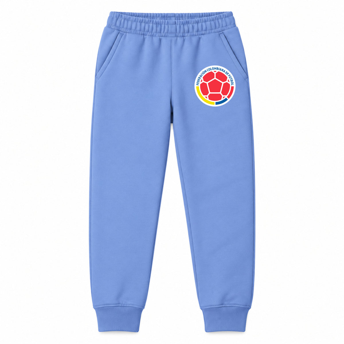 Colombia National Soccer Team youth jogger sweatpants, Carolina Blue, Youth Large ages 10–12