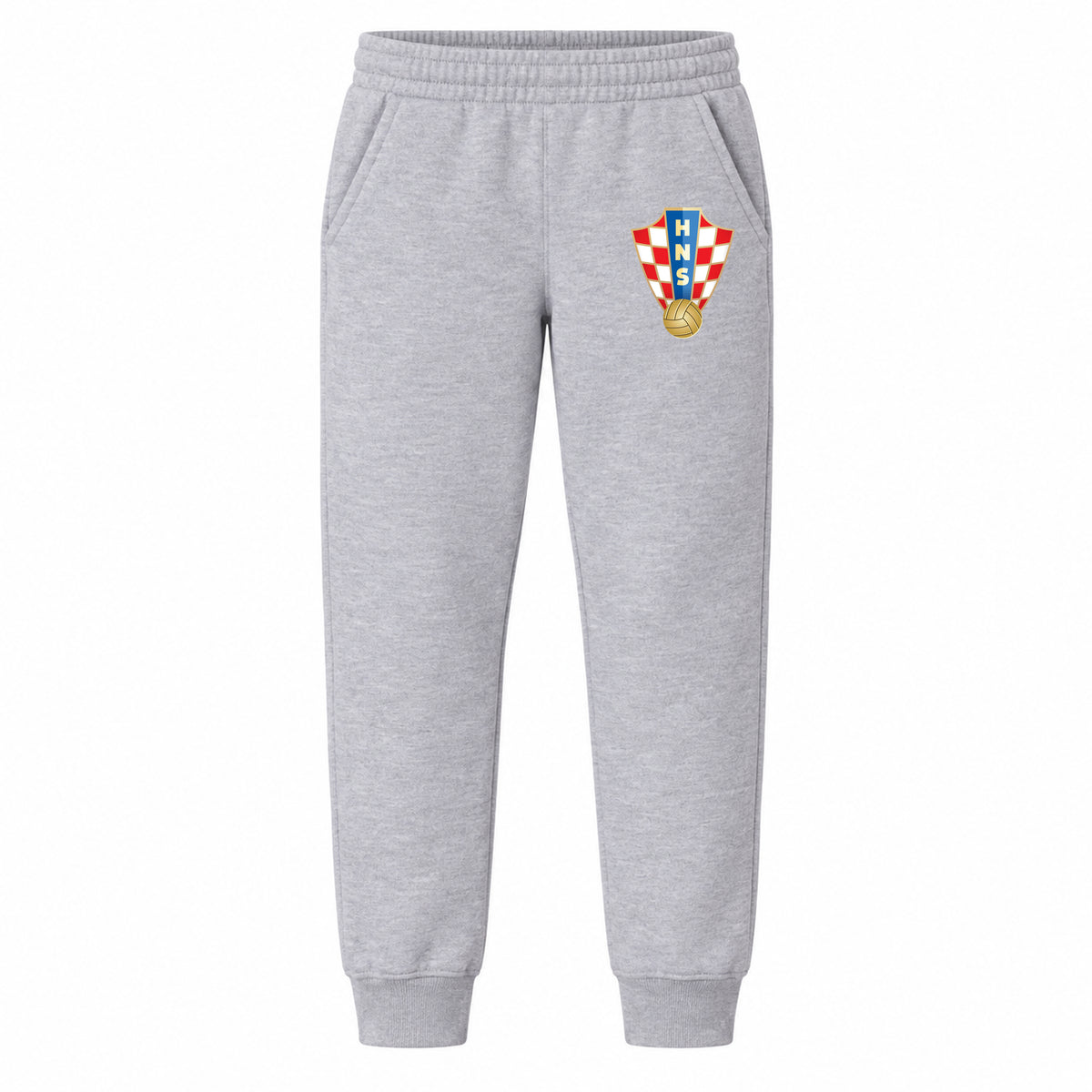 Croatia National Soccer Team youth jogger sweatpants, Grey, Youth Large ages 10–12
