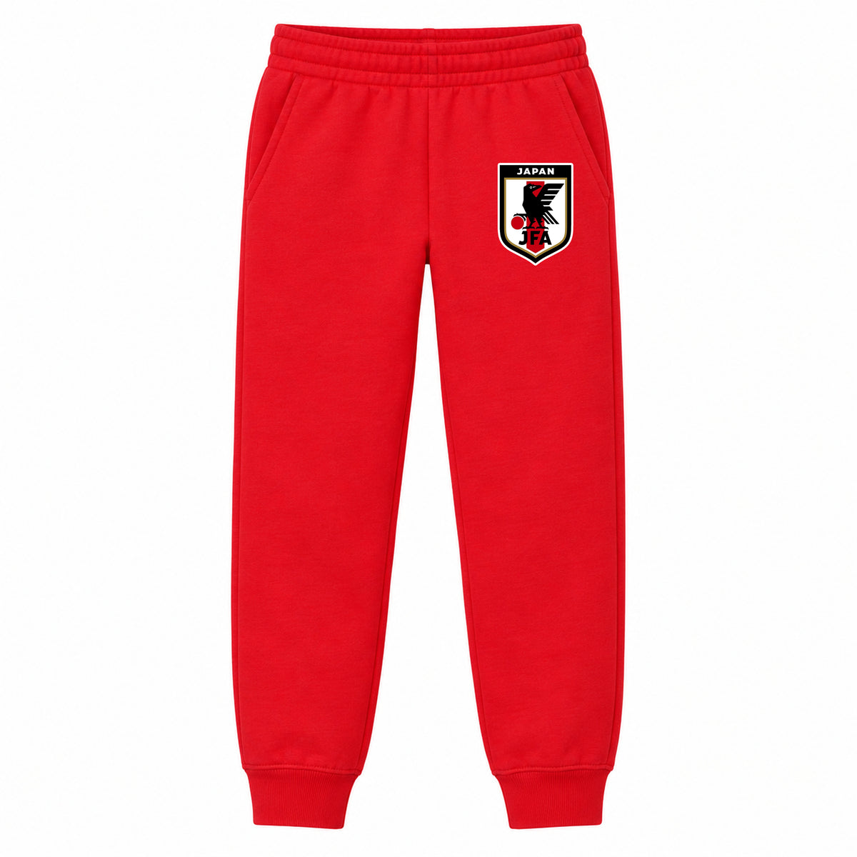 Japan National Soccer Team youth jogger sweatpants, Red, Youth Large ages 10–12