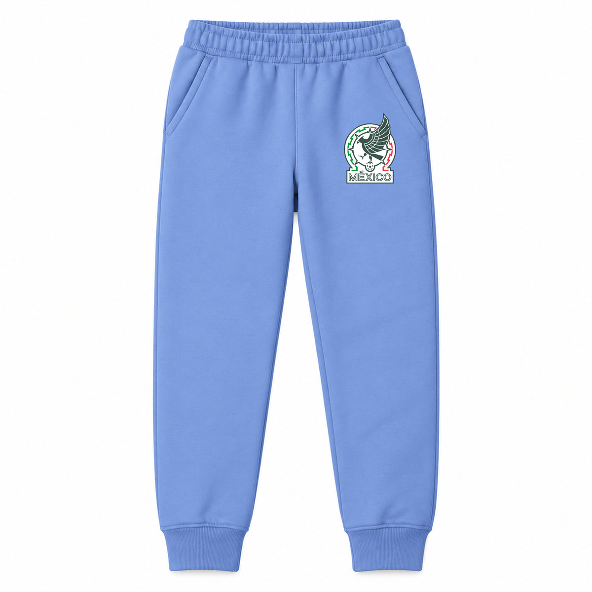 Mexico Soccer youth jogger sweatpants, Carolina Blue, Youth Large ages 10–12