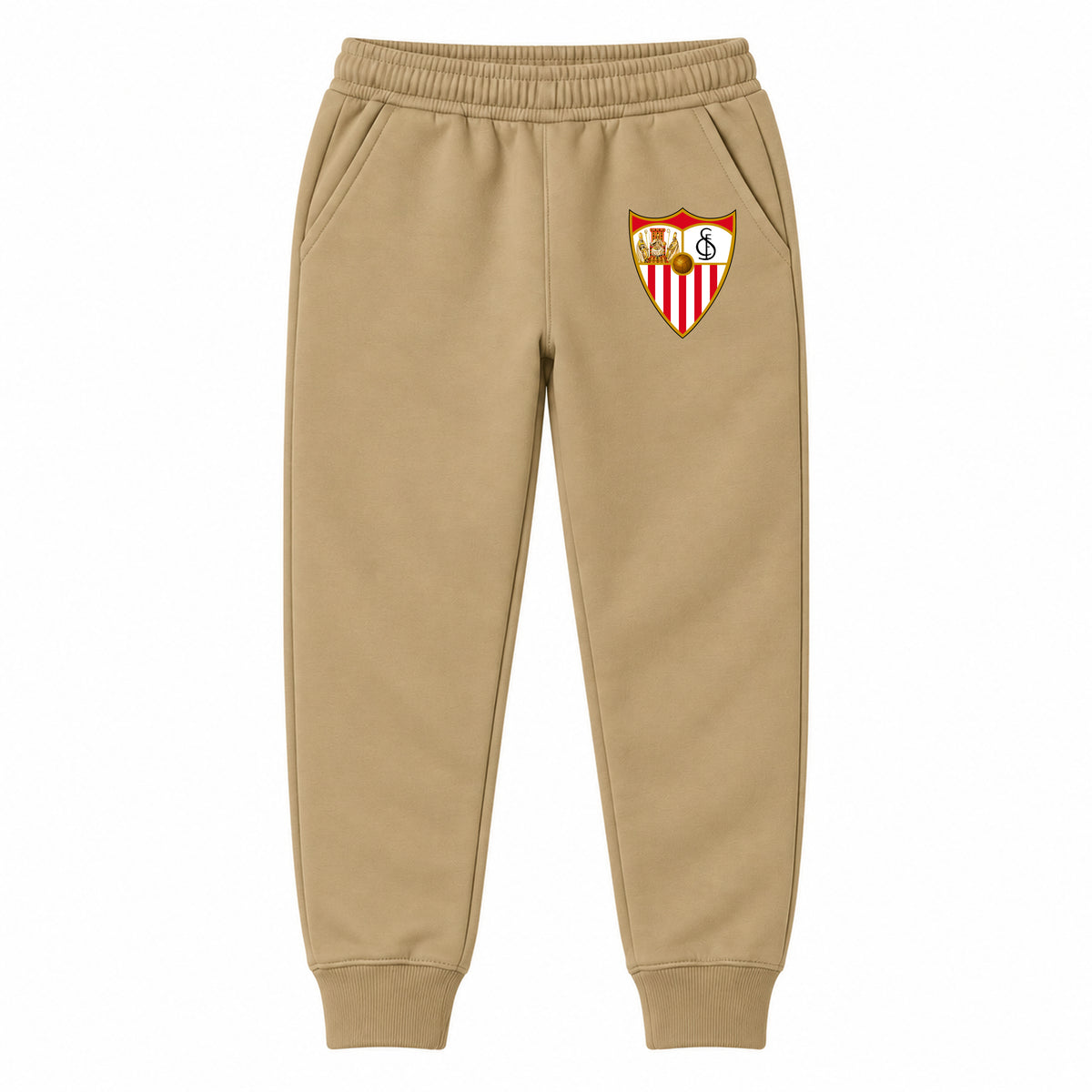 Sevilla FC youth jogger sweatpants, Khaki, Youth Large ages 10–12