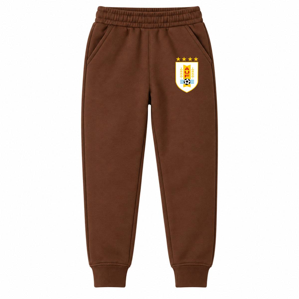 Uruguay National Soccer Team youth jogger sweatpants, Brown, Youth Large ages 10–12