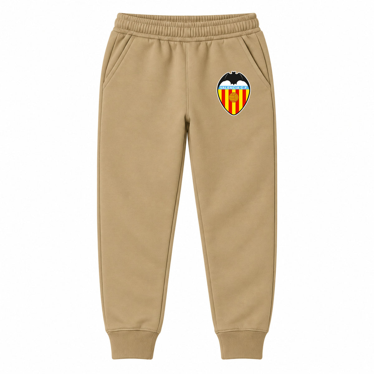 Valencia FC youth jogger sweatpants, Khaki, Youth Large ages 10–12