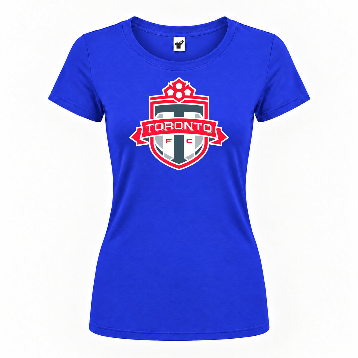 Women's Toronto FC Round Neck T-Shirt — Royal Blue — original logo on current Drive garment