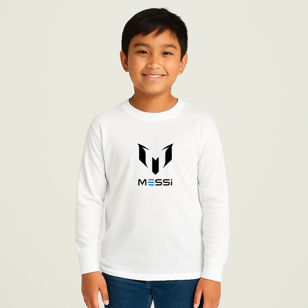 Youth Kids Lionel Messi Air Messi Soccer Long Sleeve T-Shirt