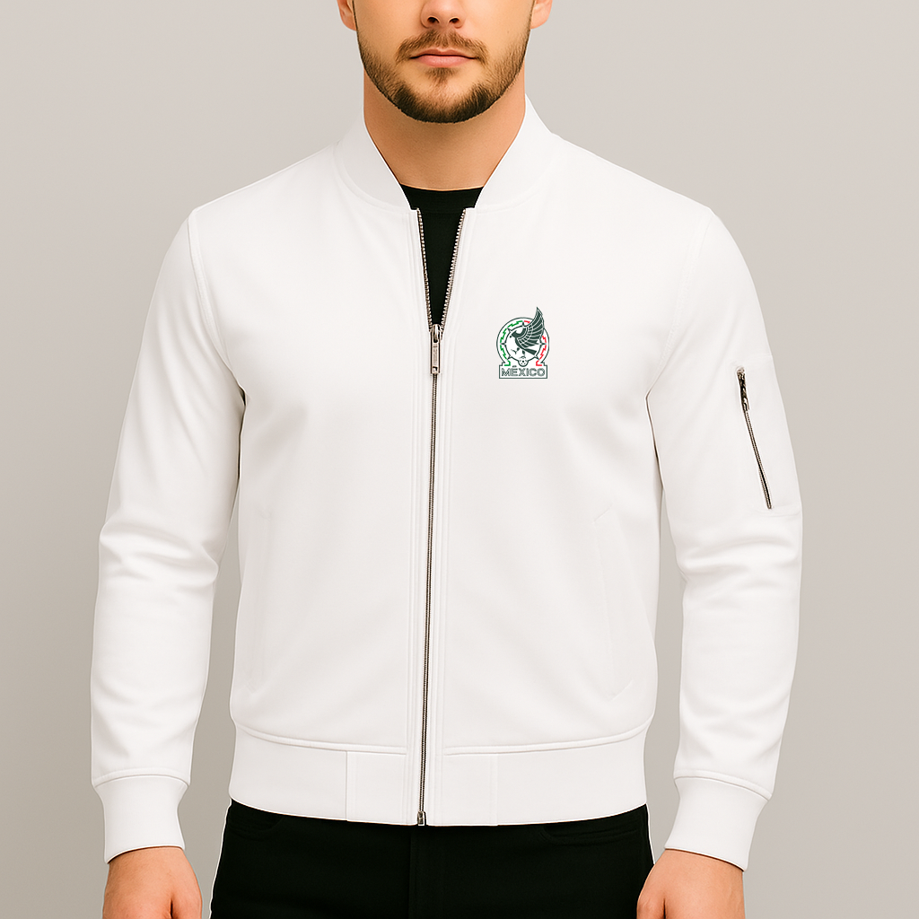 Men’s Mexico Soccer Lightweight Bomber Jacket Windbreaker Softshell Varsity Jacket Coat