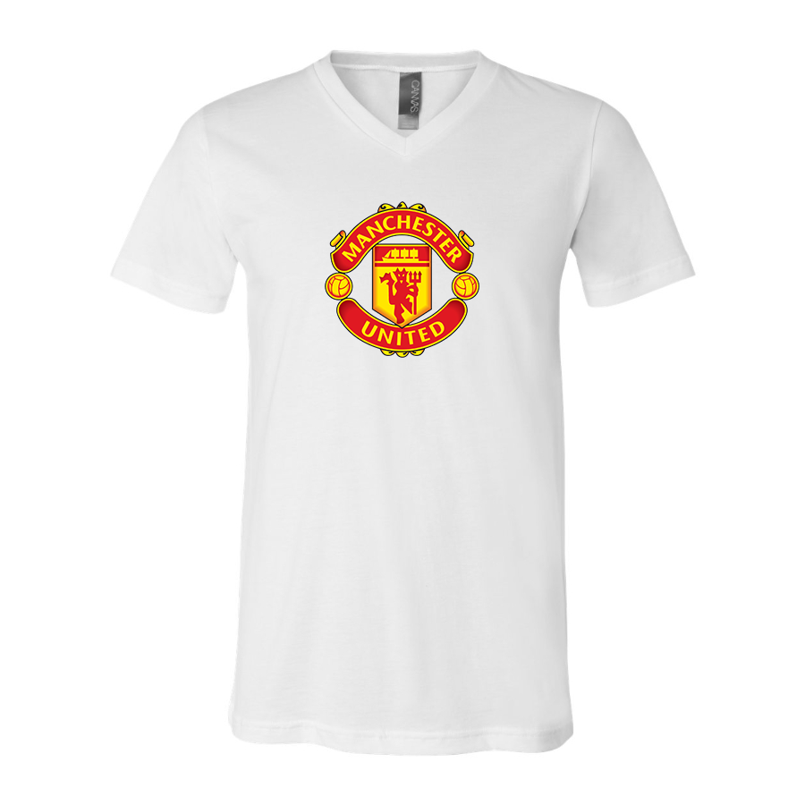 Men’s Manchester United Soccer - BELLA + CANVAS - Jersey V-Neck Tee - 3005