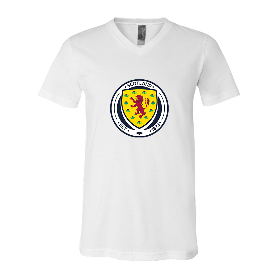 Men’s Scotland National Soccer Team - BELLA + CANVAS - Jersey V-Neck Tee - 3005
