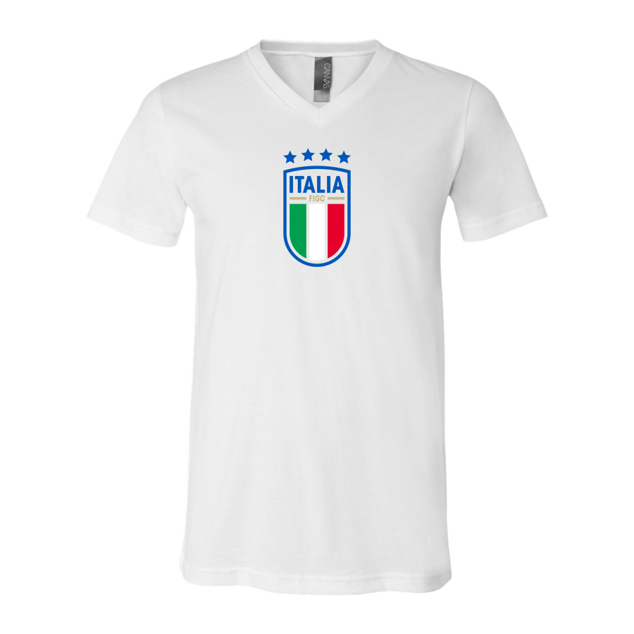Men’s Italy National Soccer Team - BELLA + CANVAS - Jersey V-Neck Tee - 3005