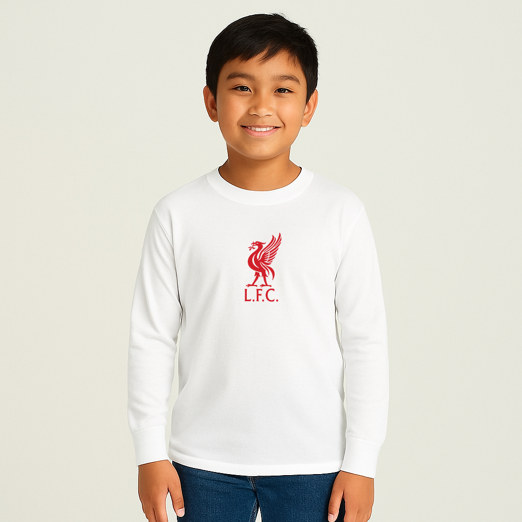 Youth Kids Liverpool L.F.C. Soccer Long Sleeve T-Shirt