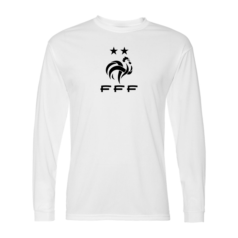 Men’s France Soccer Performance Long Sleeve T-Shirt