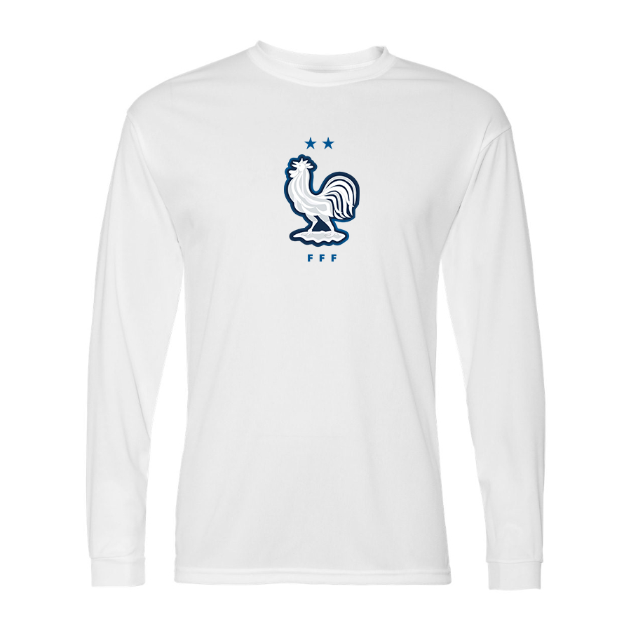 Men’s France National Soccer Team Performance Long Sleeve T-Shirt
