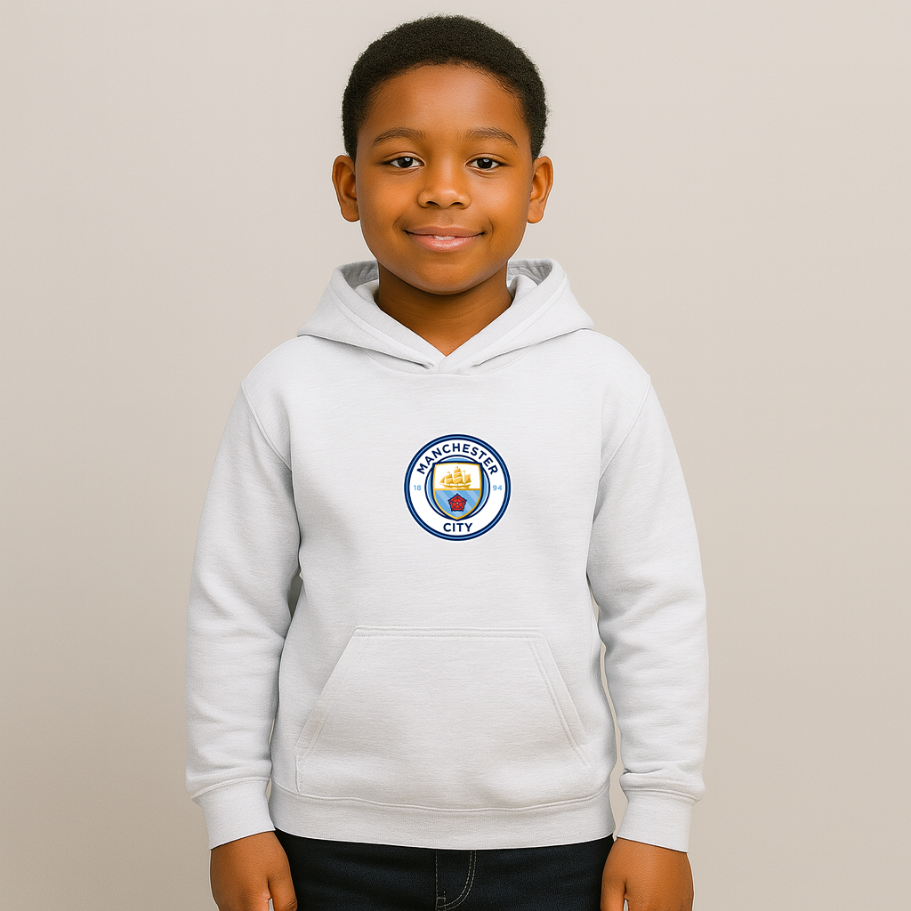 Youth Kids Manchester City Soccer Pullover Hoodie