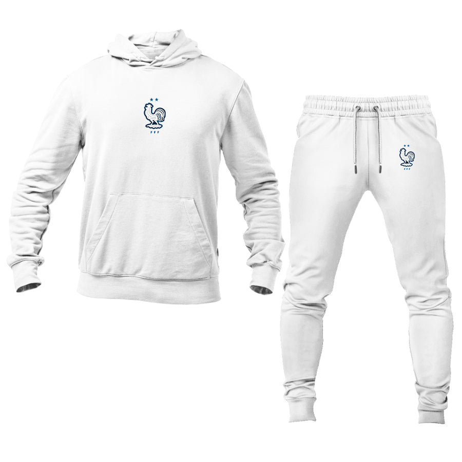 Men's France National Soccer Team Logo Hoodie Joggers Set