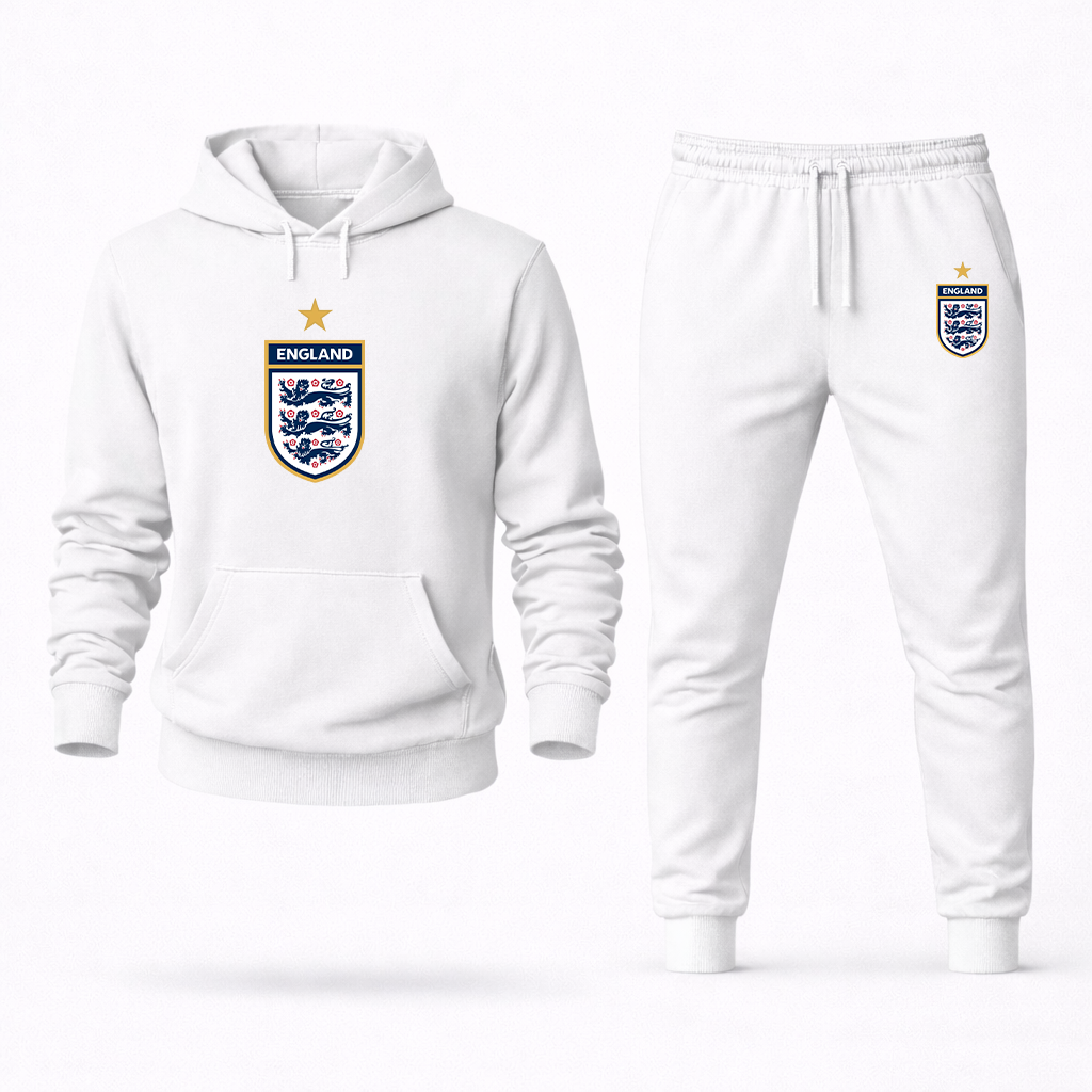 Men's England National Soccer Team Logo Hoodie Joggers Set