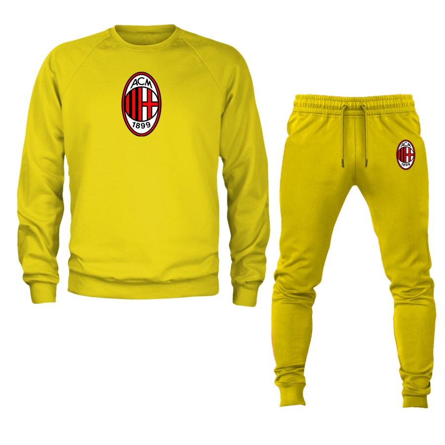 Men’s AC Milan Soccer Logo Crewneck Sweatshirt Joggers Suit