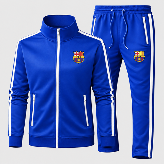 Men's F.C. Barcelona Soccer Logo Dri-Fit TrackSuit — Blue — exact original logo and updated Drive garment